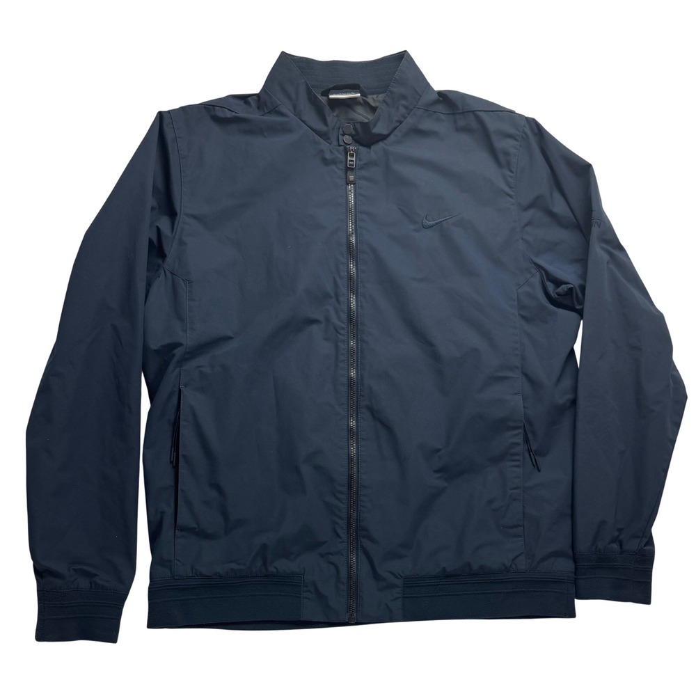 Nike Golf Mens Navy Blue Full Zip Golf Jacket Quail‎ Run Logo Large